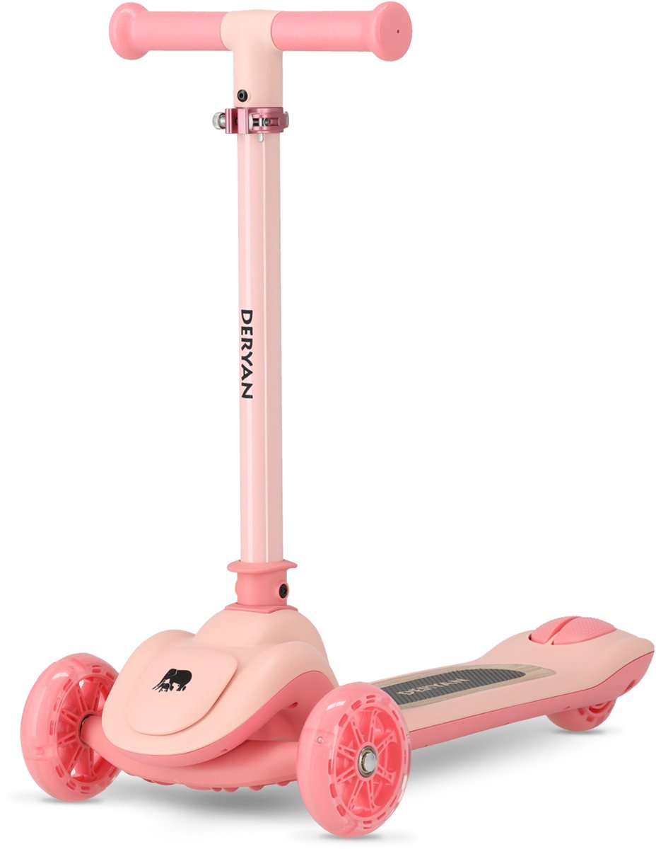 Monopattino per bambini Deryan Harvey a 3 ruote con LED - regolabile - rosa