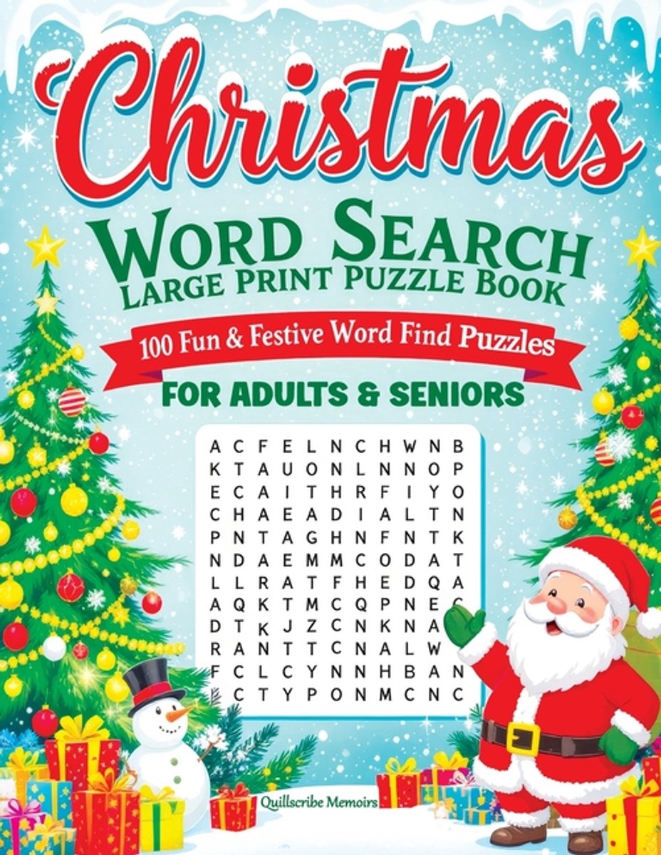 Christmas word search large print puzzle book for adults seniors