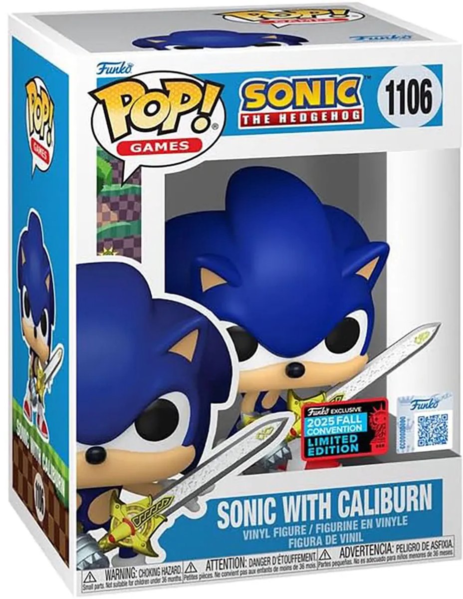 Funko pop! sonic: sonic with caliburn figuur blauw