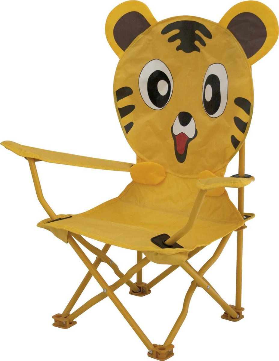 Tigre de silla alta 60 x 26 cm poliéster acero amarillo