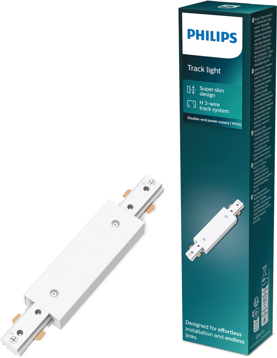 Philips led philips easylink - dubbelzijdige stroomaansluiting - wit - railverlichting