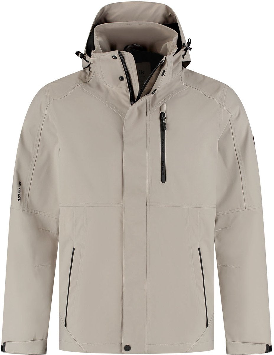 Kjelvik outdoorjas alek donker zand