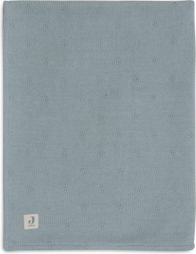 Jollein - coperta per lettino 75x100 cm - coperta per lettino, coperta per lettino, coperta per bambini - accogliente velluto verde mare lavorato a maglia