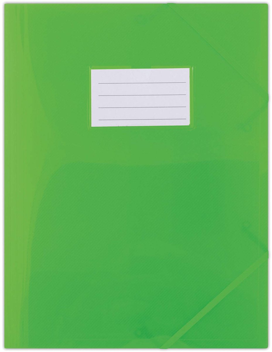 Cartella portadocumenti Donau con elastico pp a4 480 micron 3 lembi tipo verde semitrasparente-3 lembi tipo-con elastico, con etichetta indice-n.a. inserire maniche-n/a materiale-linguette in PP-n/a