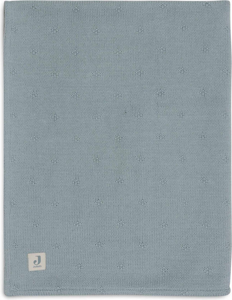 Jollein - coperta per lettino 75x100 cm - coperta per lettino, coperta per lettino, coperta per bambini - accogliente velluto verde mare lavorato a maglia
