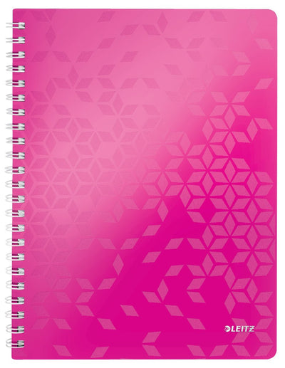 Leitz wow spiral bound A4 notebook - 80 sheets - ruled - FSC certified - pink