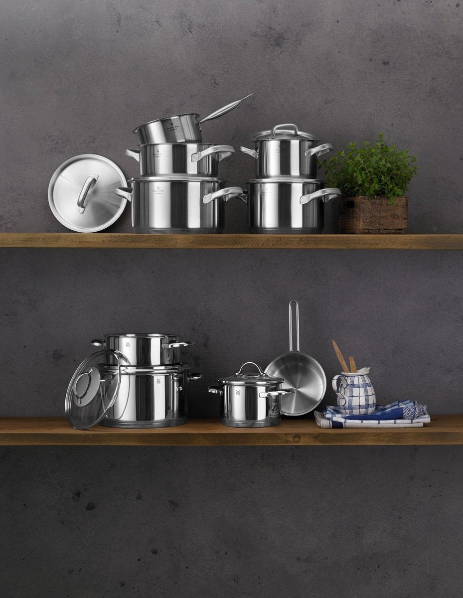 Wmf gourmet plus - pannenset - 5-delig - rvs - met deksel - geschikt voor alle warmtebronnen