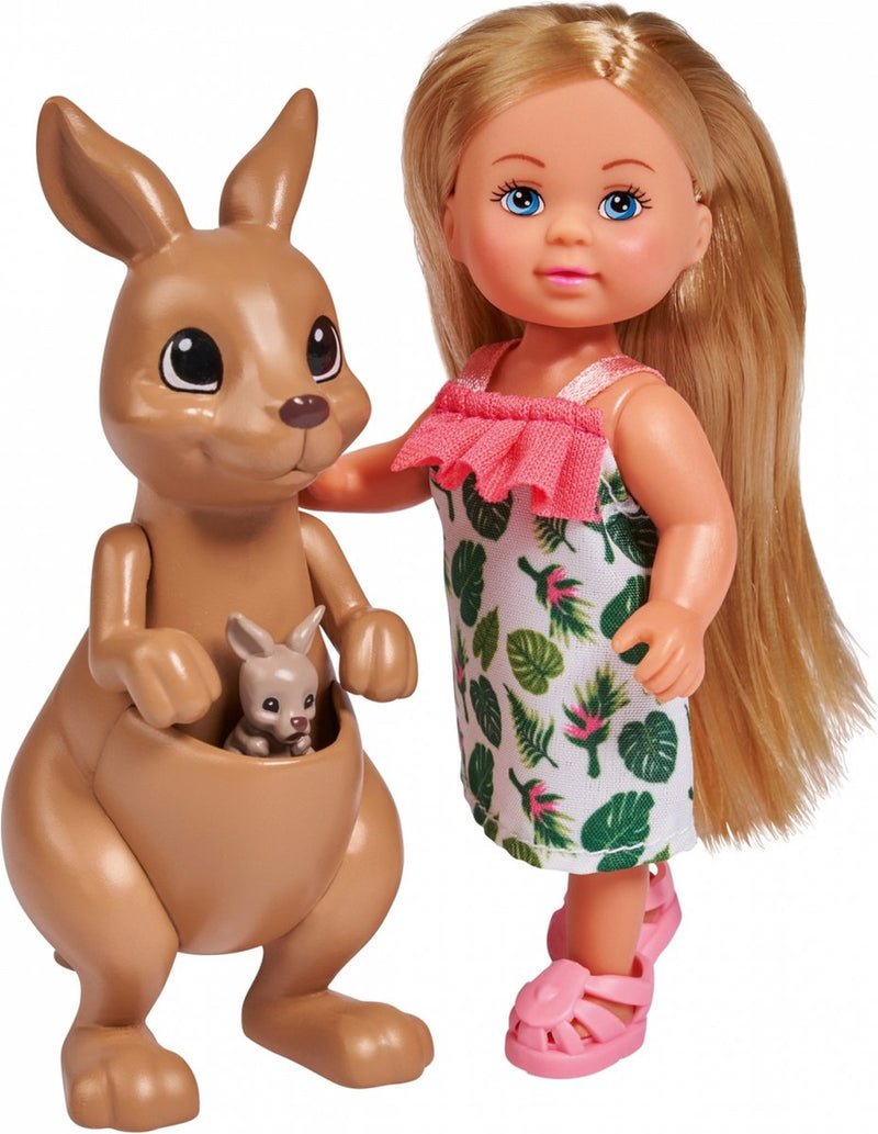Bambola Simba Evi con canguro e bambino