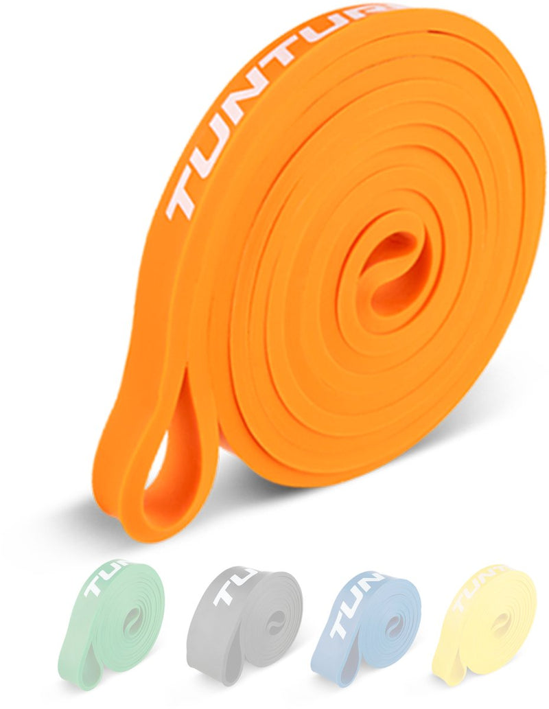 Tunturi power band - banda de resistencia de 2 a 15 kg - banda de resistencia para dominadas - elástico de fitness - 104 cm - incluye aplicación de entrenamiento - naranja