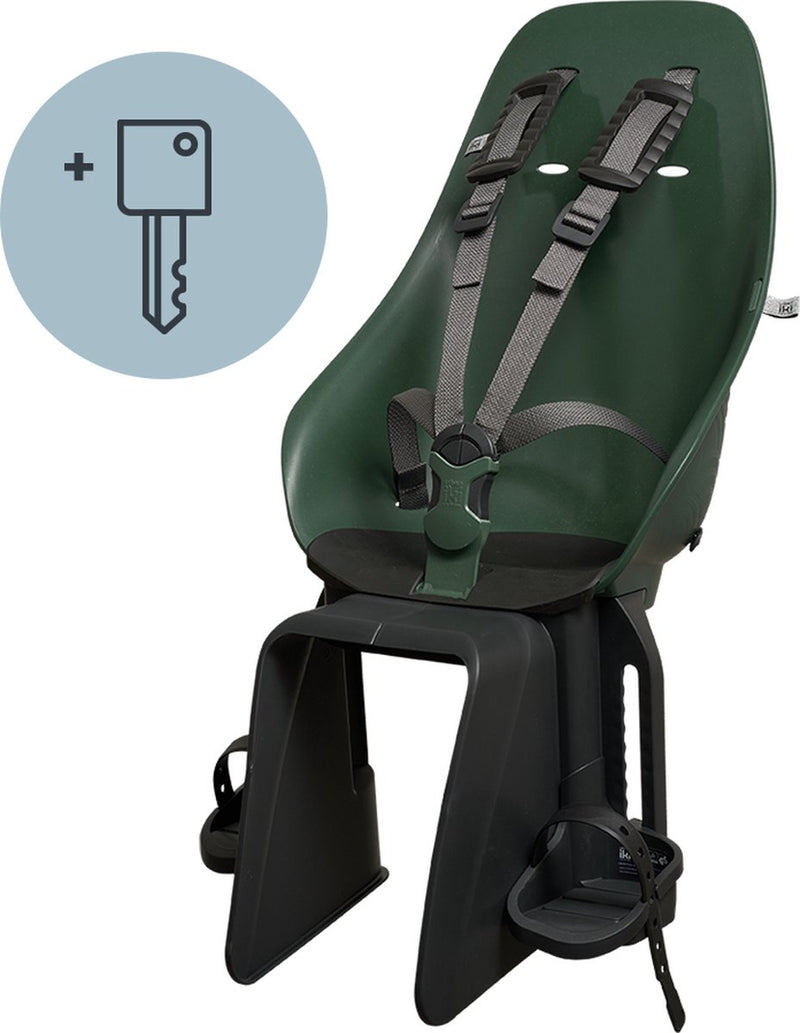 Seggiolino per bicicletta Urban Iki Bio dietro il supporto portapacchi - Mosu Green Bincho Black