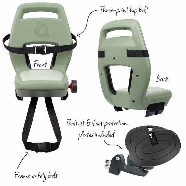 Asiento trasero Qibbel junior verde salvia Q367