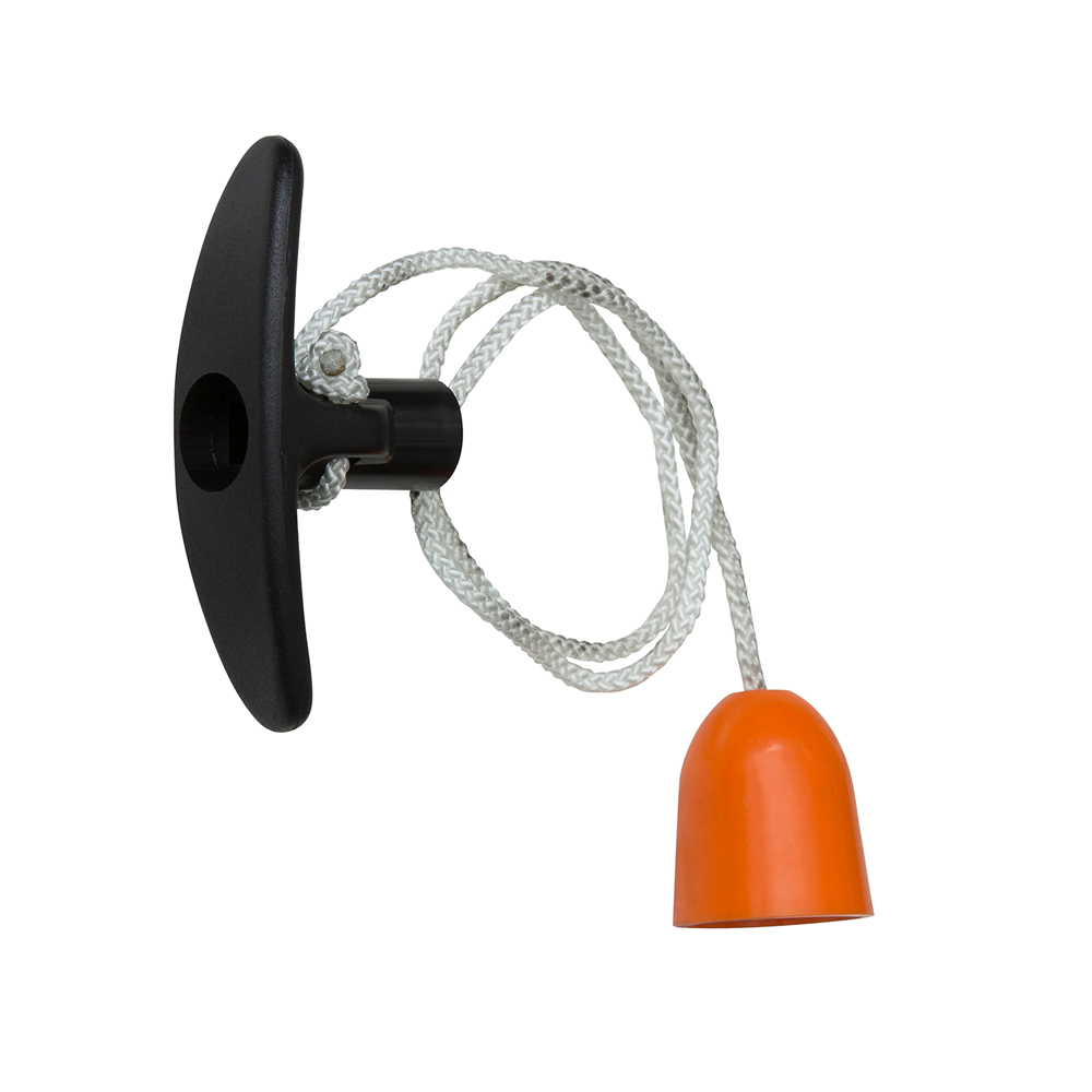 Manilla interior Nemef para puertas de garaje | botón naranja con cordón de 50 cm | dimensiones del taburete: 88 x 26 mm - 9307222500