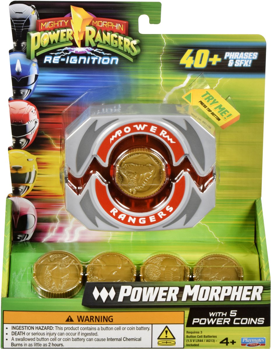 Playmates mighty morphin power rangers clip da cintura power morpher fibbie per cinture deluxe