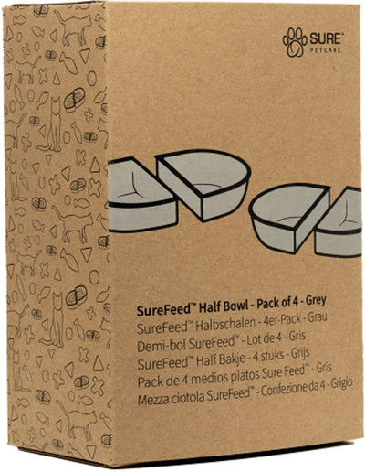 Surefeed half bowl - cat food bowl - gray