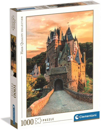 Ty Clementoni golden hour at Eltz castle - castle puzzle 1000 pieces adults - jigsaw puzzle HQC high quality collection from 12 years