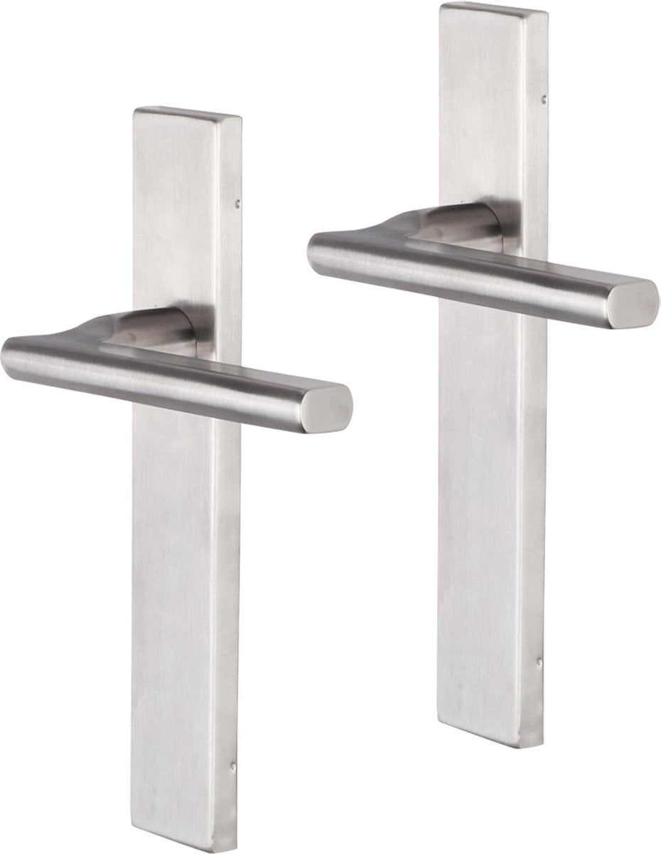 Impresso deurkruk - kirby - voor binnen - vierkant deurschild - rvs - 2 stuks