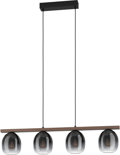 Lámpara colgante Eglo filago - e27 - 88 cm - negro marrón -