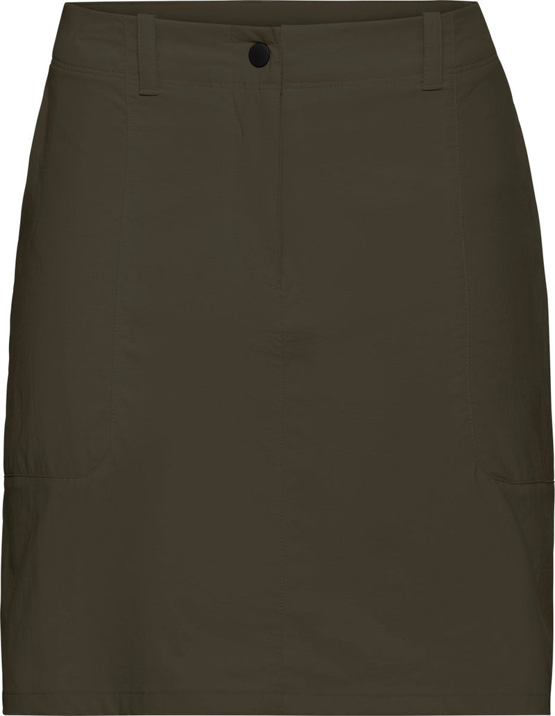 Jack Wolfskin Desert Skort con falda para exteriores para mujer-obsidian moss