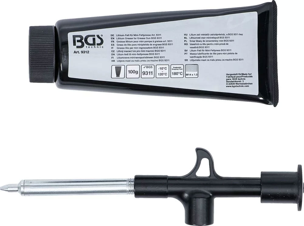 Bgs technic mini pistola engrasadora con grasa de litio tubo de 100 g