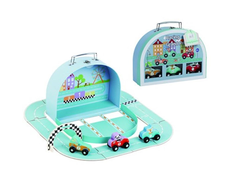 Set da gioco per il Gran Premio del circo in studio. 3+