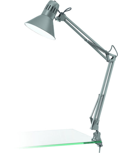 Lampada da tavolo Eglo firmo - lampada con morsetto - e27 - 73 cm - argento