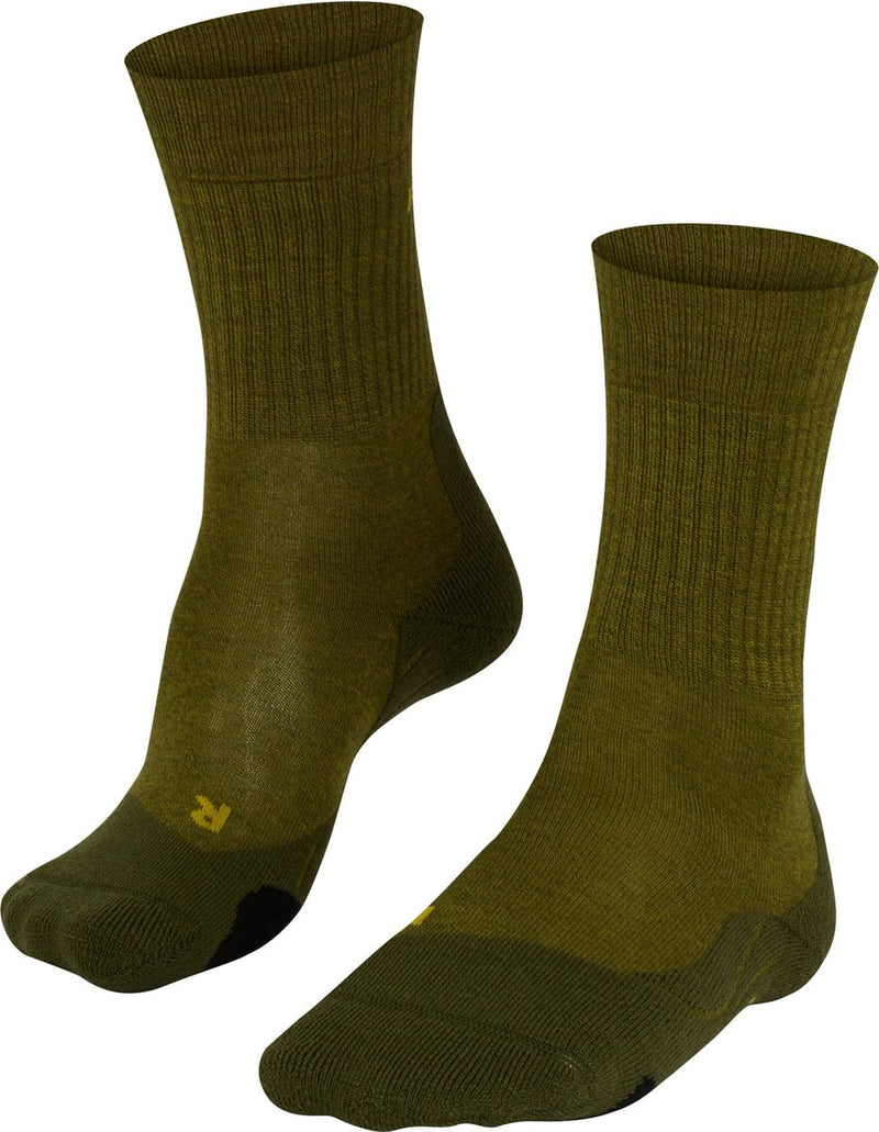 Falke tk2 calcetines de lana antiampollas de lana gruesa material funcional para caminar hombres verde - talla 42-43