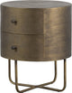 Woood glossy rond kastje - metaal - antique brass - 48x39x39