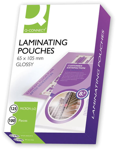 Bolsa para plastificar Q-connect 2x 125 micras 65x105mm 100 piezas