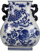 Hd collection vaas porselein blauw 22x19x29,5cm