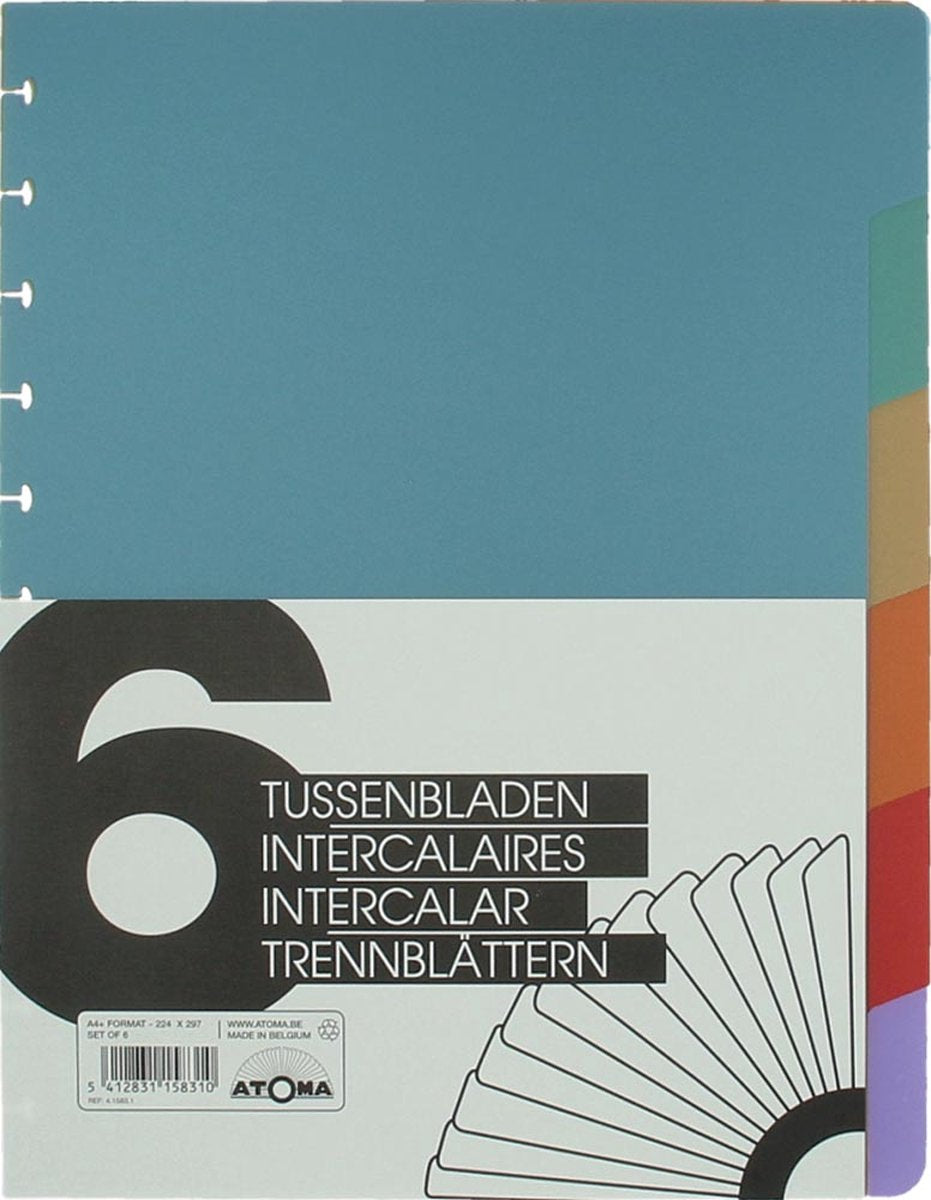 Set di accessori per notebook Atoma di 6 schede in pp in 6 colori