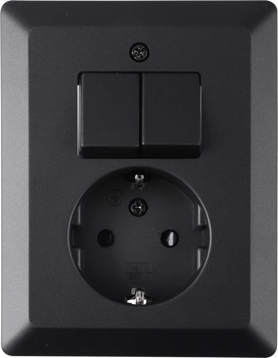 Combinación Q-link integrada - serie - con interruptor - puesta a tierra - negro