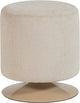 Pouf Wood islen con base girevole - bouclé - beige - 47x39x39