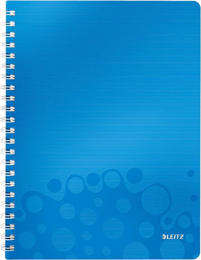 Leitz wow spiral bound A4 notebook - 80 sheets - ruled - FSC certified - blue