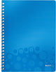 Cuaderno A4 con encuadernación en espiral Leitz wow - 80 hojas - a rayas - certificado FSC - azul