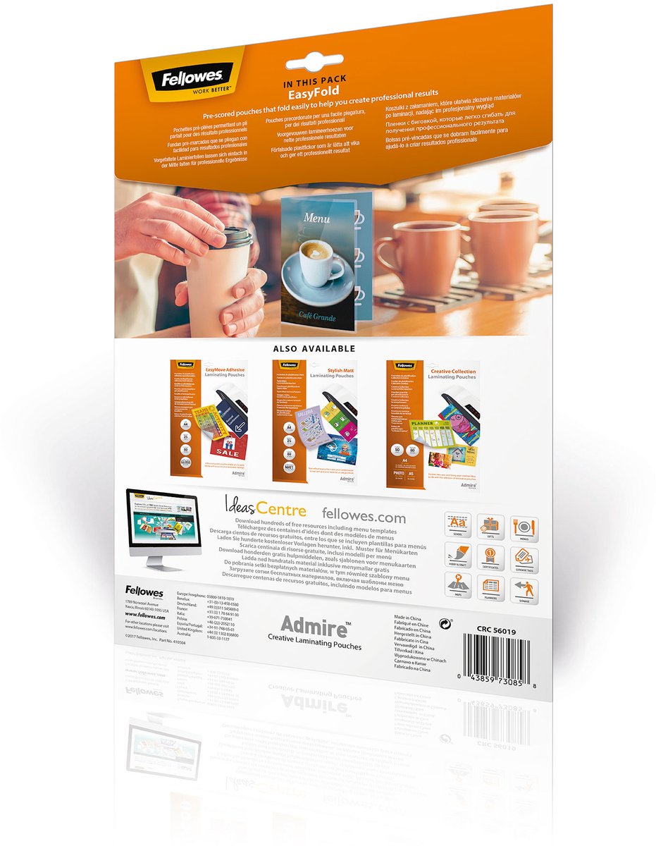 Fellowes lamineerhoezen admire easyfold - a4 - 160 micron - 25 stuks