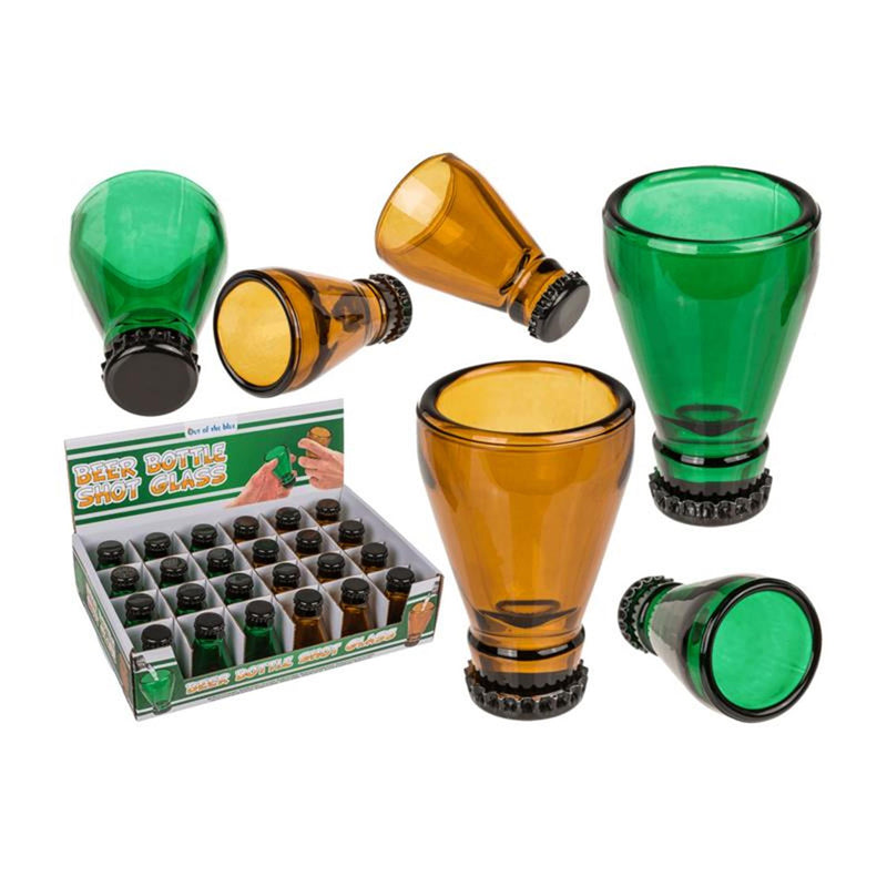 Bottiglia di birra in vetro da shot blu da 40 ml