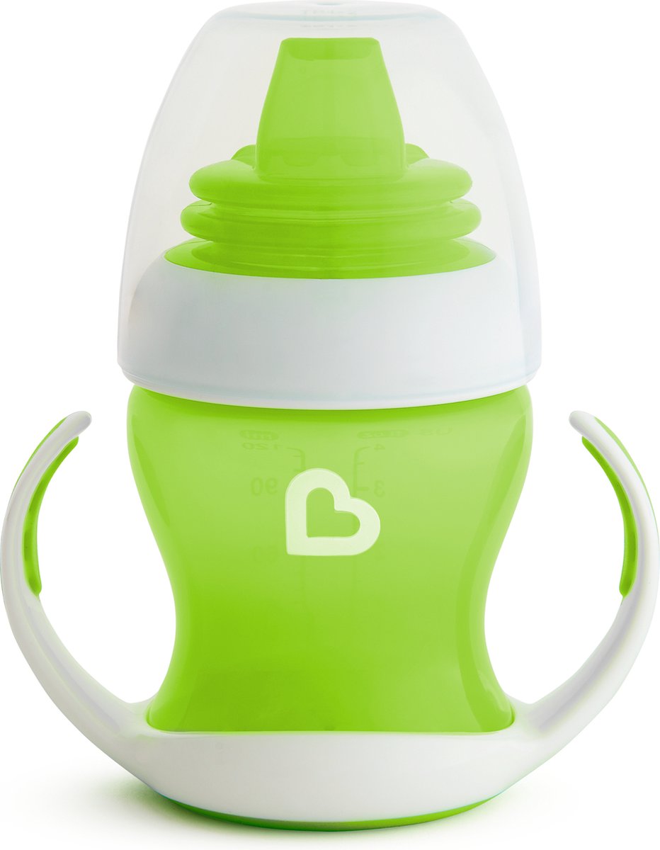 Munchkin overgangsbeker - gentle beker - transition cup - anti-lek beker voor baby's – vanaf 4 maanden - 118ml - groen - drinkbeker