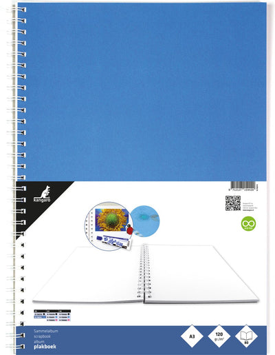 Álbum de recortes Canguro - a3 - 120 gramos - 80 páginas - azul - álbum de fotos - k-750111