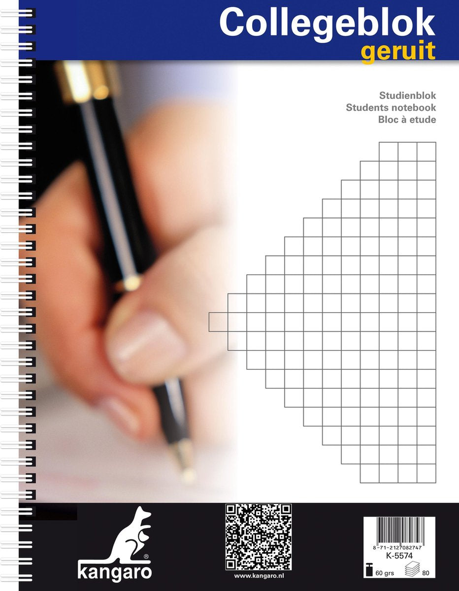 Blocco note Kangaro - a4 - diamante - 60 grammi - spirale - 23 fori - 5 pezzi - k-5574-5