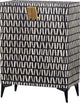 Woood menne storage cabinet - bone inlay - black and white - 108x81x43