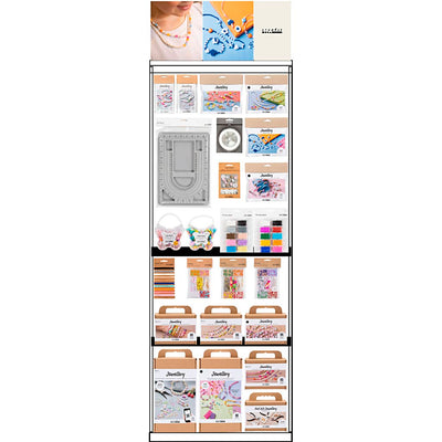 Expositor de suelo de la empresa Creativ, montado, categoría, joyería, niños, h: 1580 mm, l: 600 mm, w: 400 mm, 106 unidades. 1 pieza