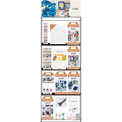 Expositor de suelo para empresa Creativ, sin montar, categoría, impresión en color, adulto, alto: 1580 mm, largo: 600 mm, ancho: 400 mm, 133 unidades. 1 pieza