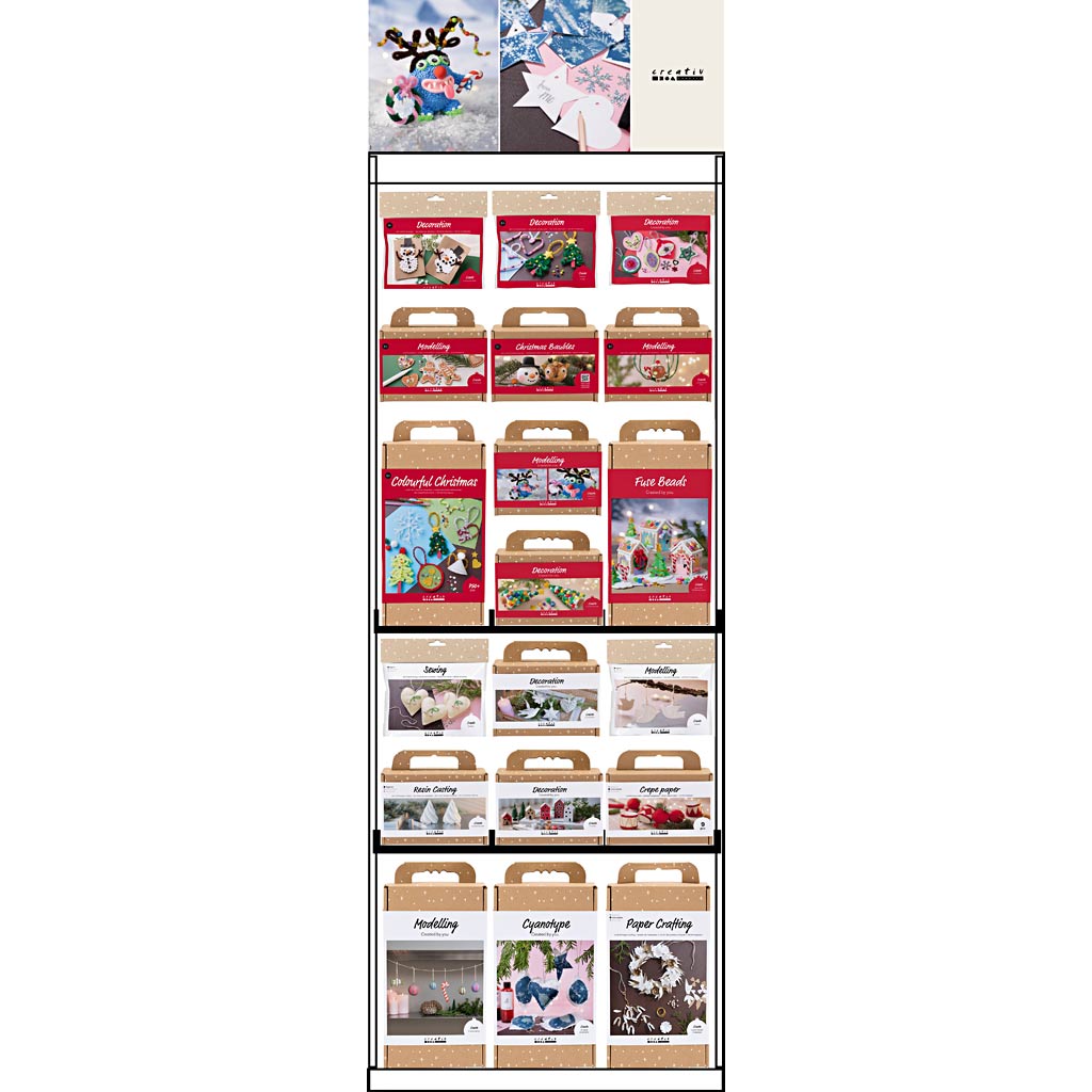 Espositore da terra Creativ Company, montato, Hero Christmas, adulti e bambini, h: 1580 mm, l: 600 mm, l: 400 mm, 86 unità. 1 pezzo