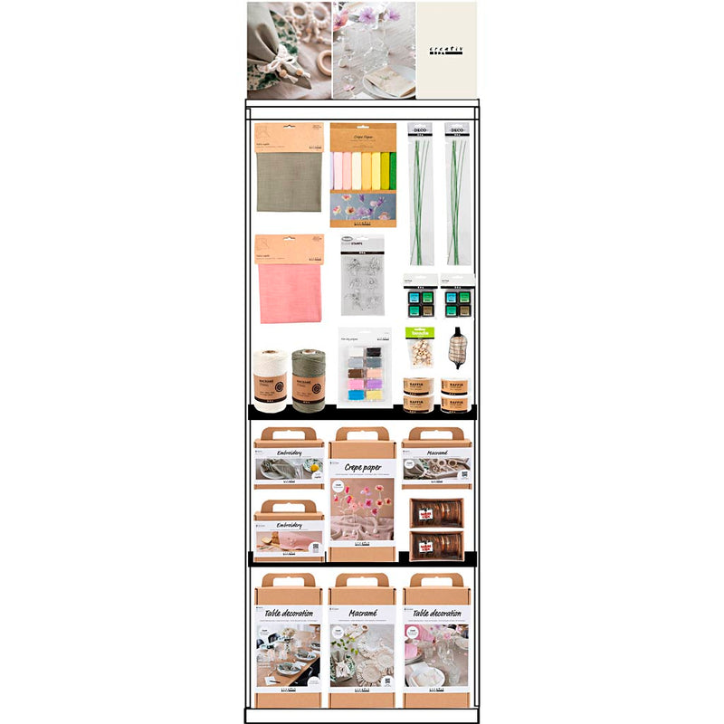 Espositore da terra Creativ Company, non assemblato, tavolo Hero, adulto, h: 1580 mm, l: 600 mm, l: 400 mm, 145 unità. 1 pezzo
