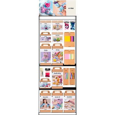 Expositor de suelo empresa Creativ, montado, categoría, hilo y costura, niños, alto: 1580 mm, largo: 600 mm, ancho: 400 mm, 122 unidades. 1 pieza