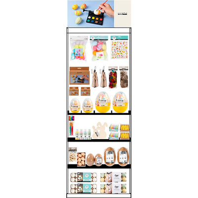 Espositore da terra Creativ Company, montato, categoria, extra per Pasqua, bambini, h: 1580 mm, l: 600 mm, l: 400 mm, 237 unità. 1 pezzo