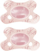 Ciuccio naturale Difrax - da 0 a 6 mesi - foglie - rosa chiaro - 2 pezzi