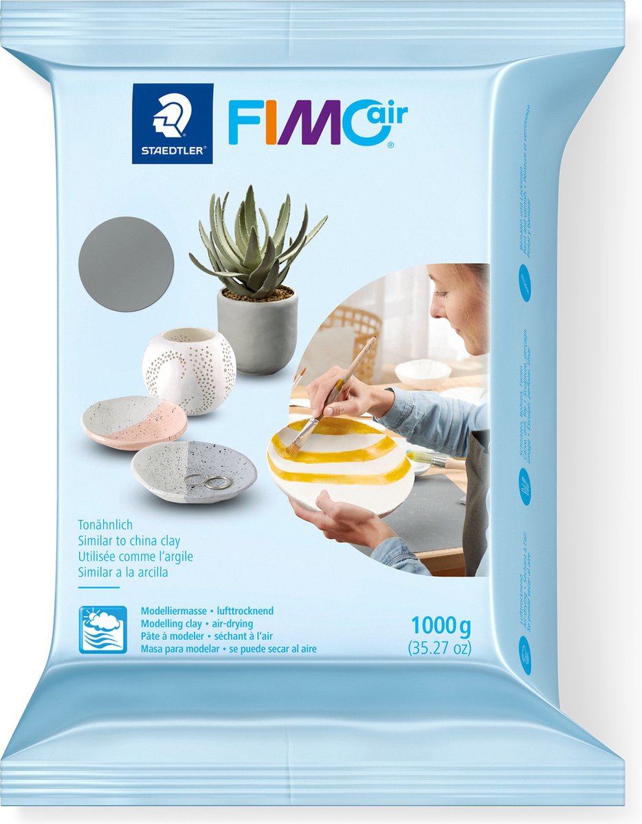 Arcilla para modelar de secado al aire Fimo air - 1 kg - gris