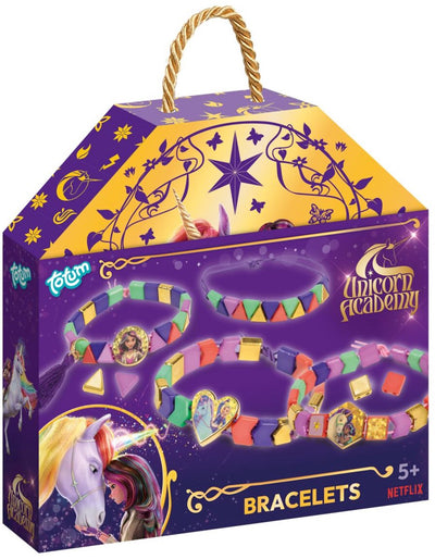 Totum Unicorn Academy Toys - crea braccialetti con perline speciali - confezione regalo di lusso color oro - suggerimento regalo per ragazze giocattolo