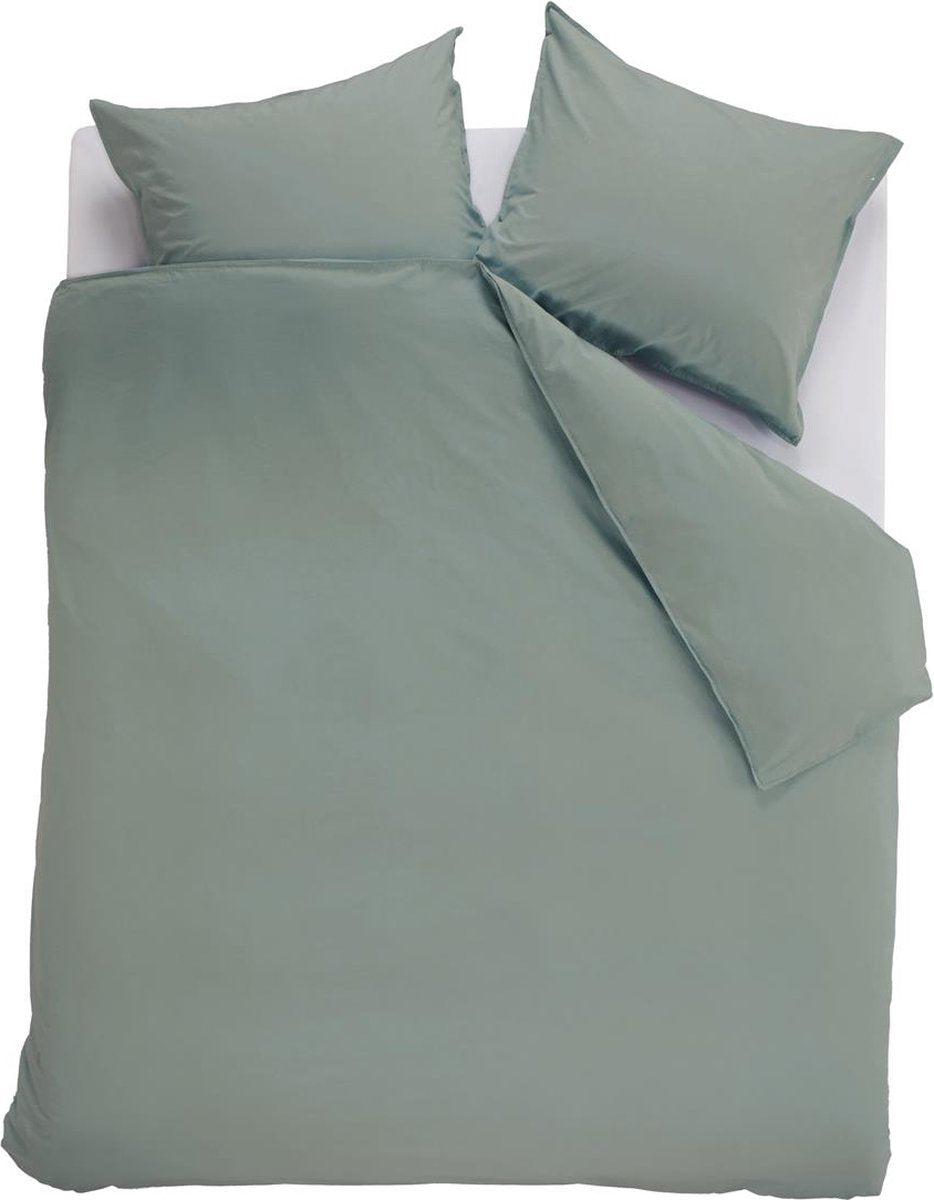 Ambiante cotton uni dekbedovertrek - effen - tweepersoons - 200x200 220 cm - groen